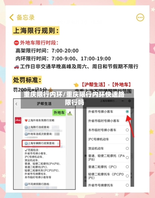 重庆限行内环/重庆限行内环快速路限行吗-第2张图片