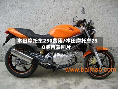 本田摩托车250费用/本田摩托车250费用表图片