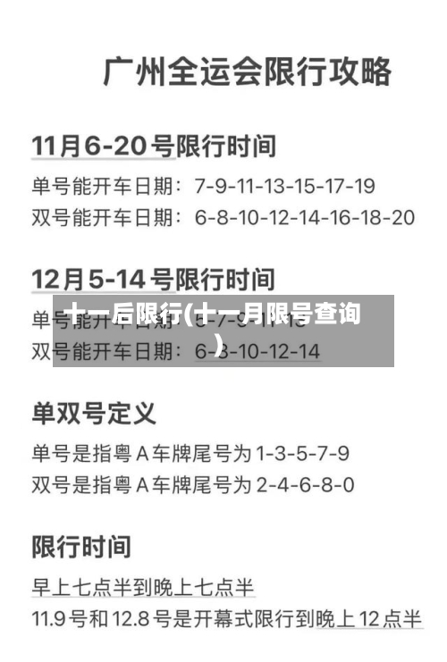 十一后限行(十一月限号查询)-第2张图片