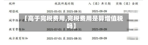 【高于完税费用,完税费用是算增值税吗】-第3张图片