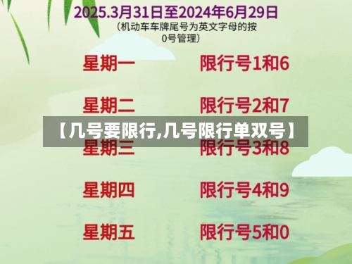 【几号要限行,几号限行单双号】