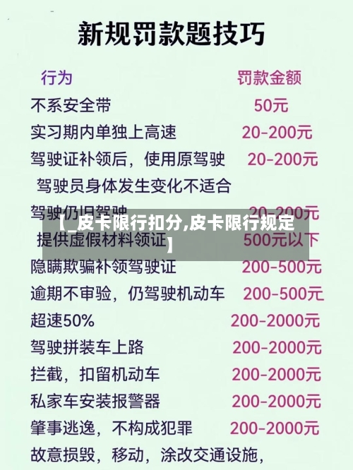 【_皮卡限行扣分,皮卡限行规定】-第2张图片
