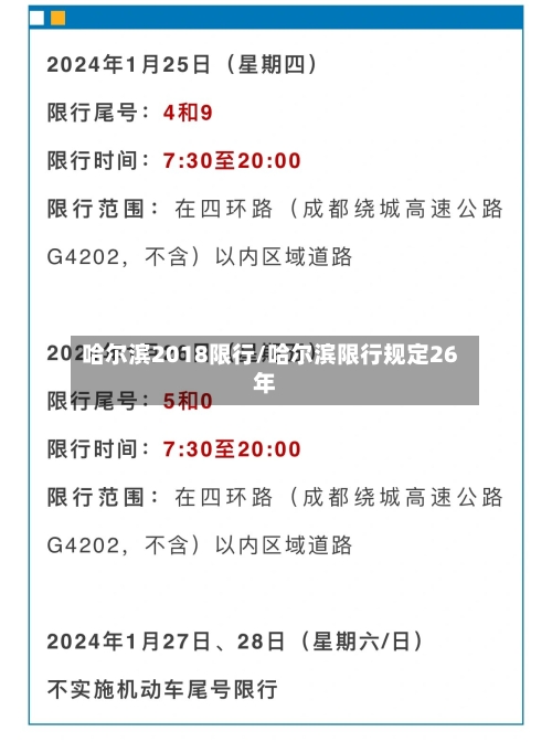 哈尔滨2018限行/哈尔滨限行规定26年