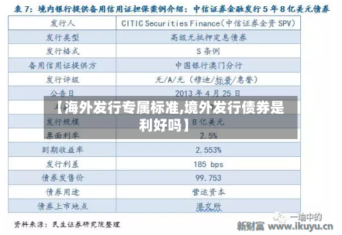 【海外发行专属标准,境外发行债券是利好吗】
