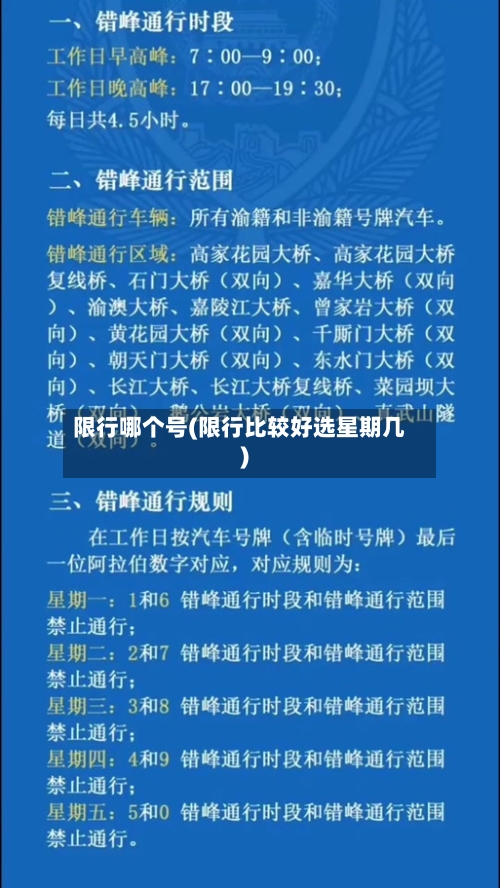 限行哪个号(限行比较好选星期几)-第2张图片
