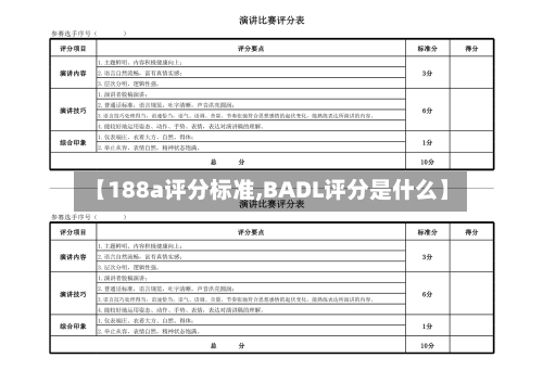 【188a评分标准,BADL评分是什么】