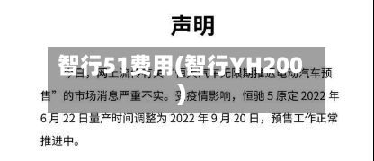 智行51费用(智行YH200)