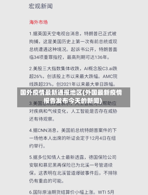 国外疫情最新通报地区(外国最新疫情报告发布今天的新闻)