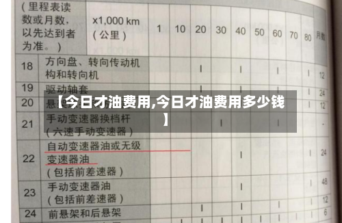 【今日才油费用,今日才油费用多少钱】