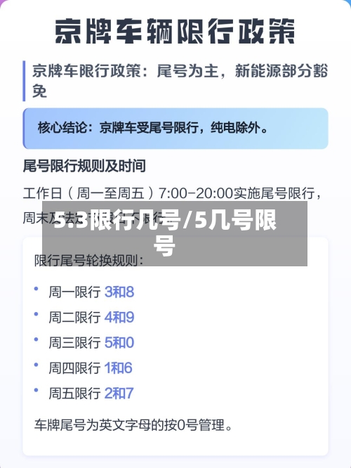 5.3限行几号/5几号限号-第3张图片