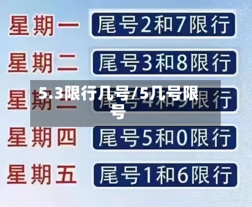 5.3限行几号/5几号限号-第2张图片