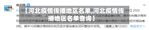 【河北疫情传播地区名单,河北疫情传播地区名单查询】-第2张图片