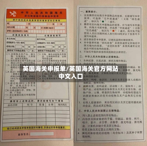 英国海关申报单/英国海关官方网站中文入口
