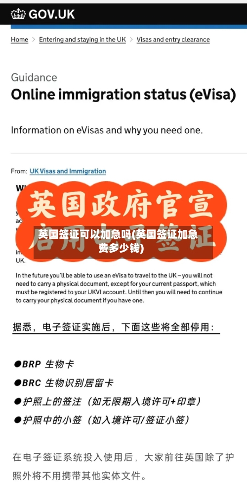 英国签证可以加急吗(英国签证加急费多少钱)