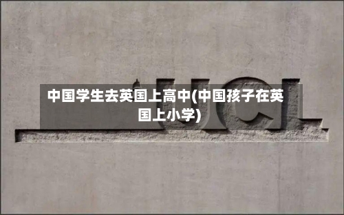 中国学生去英国上高中(中国孩子在英国上小学)-第2张图片