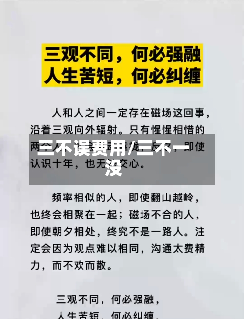 三不误费用/三不一没