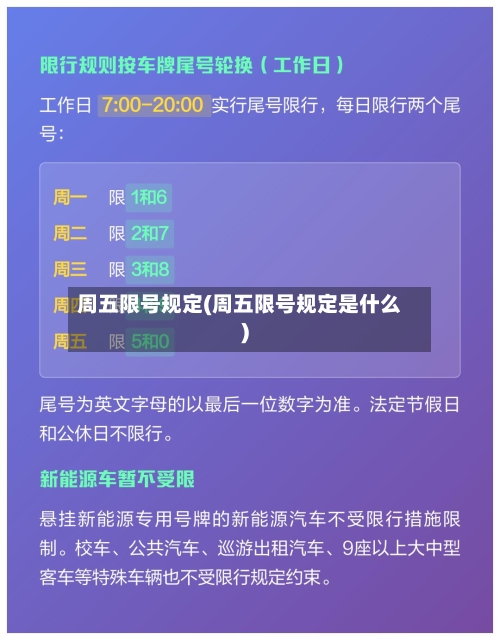 周五限号规定(周五限号规定是什么)-第2张图片