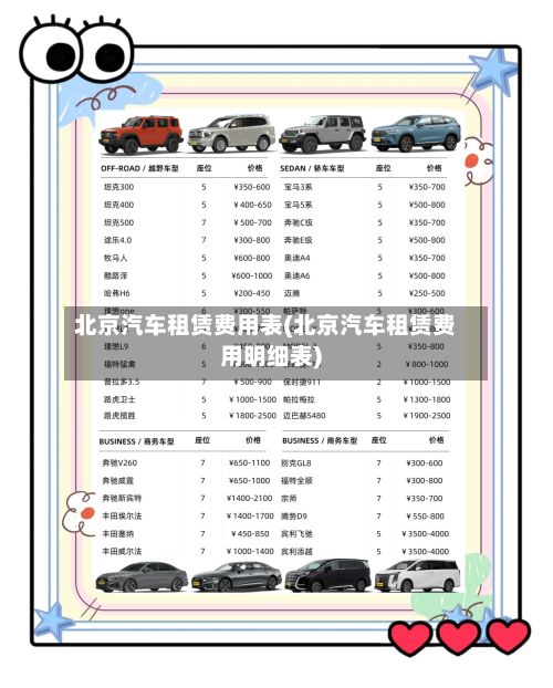 北京汽车租赁费用表(北京汽车租赁费用明细表)-第2张图片