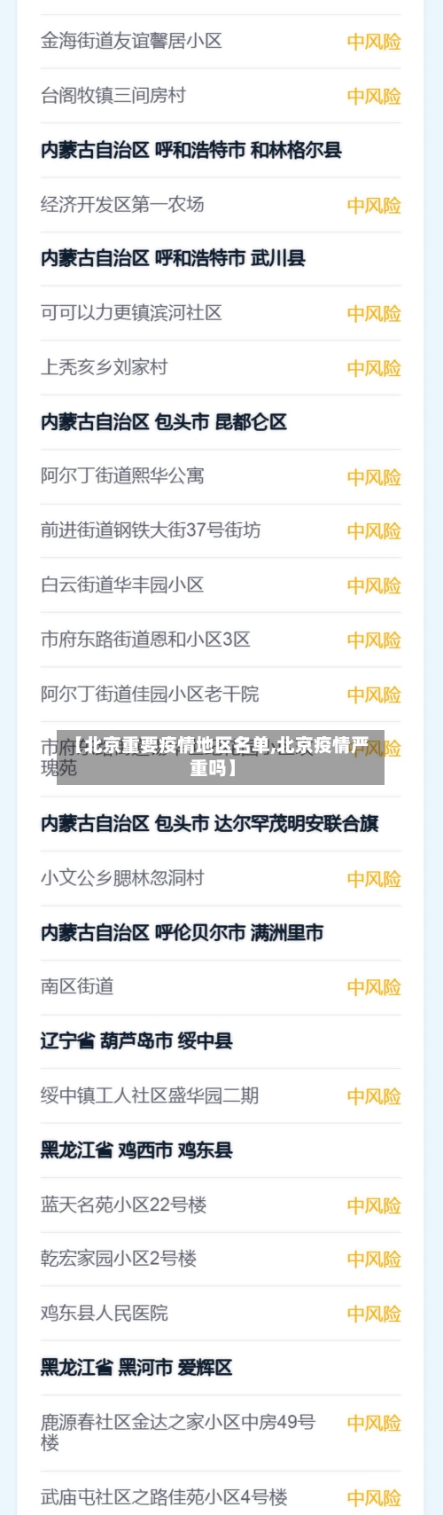 【北京重要疫情地区名单,北京疫情严重吗】-第2张图片