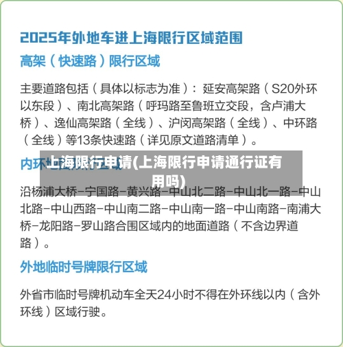 上海限行申请(上海限行申请通行证有用吗)-第2张图片