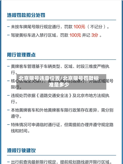北京限号违章位置/北京限号罚款标准是多少