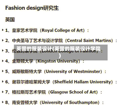 英国的服装设计(英国的服装设计学院)