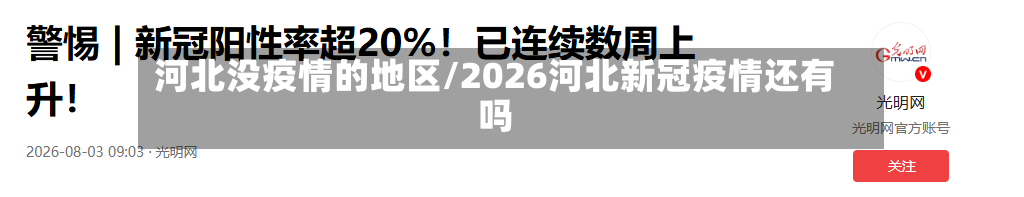 河北没疫情的地区/2026河北新冠疫情还有吗
