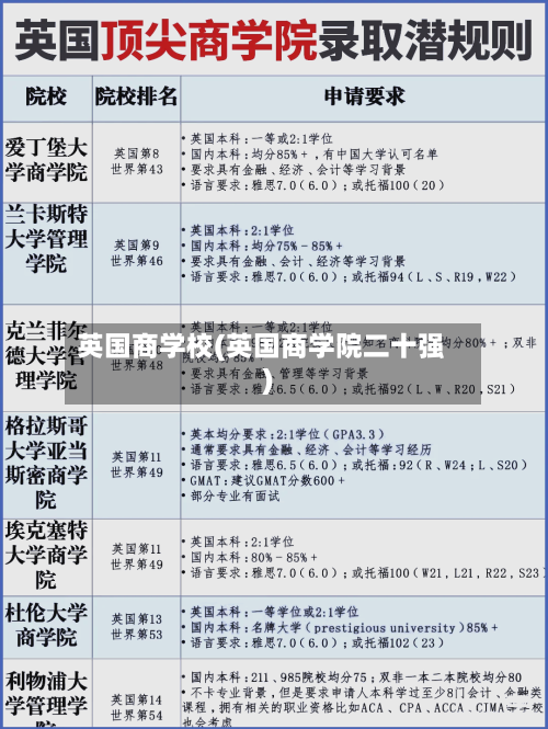 英国商学校(英国商学院二十强)
