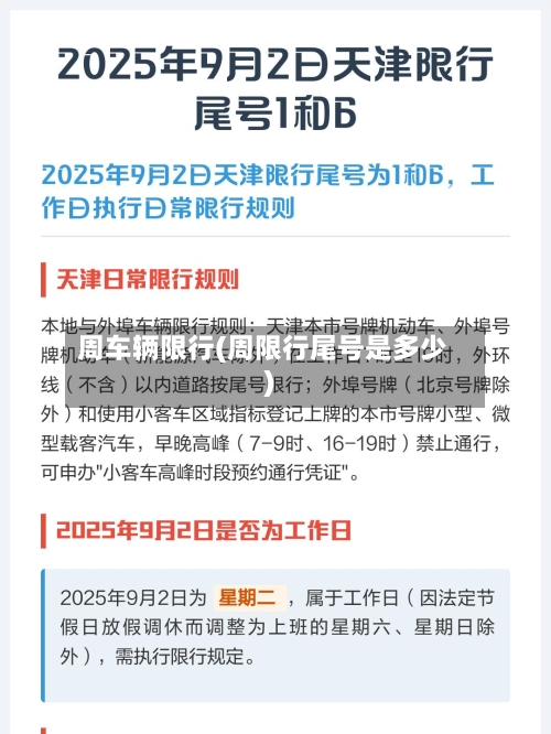 周车辆限行(周限行尾号是多少)