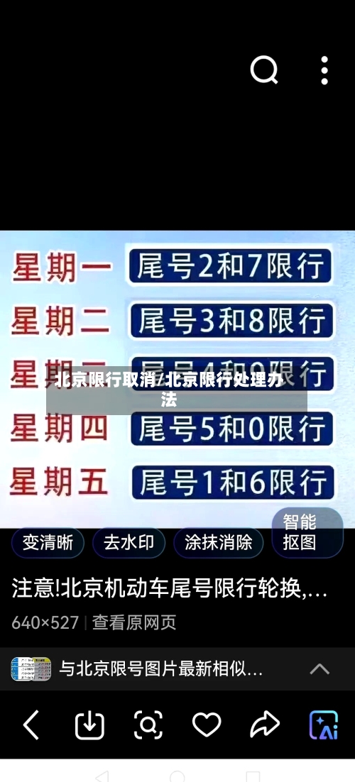 北京限行取消/北京限行处理办法