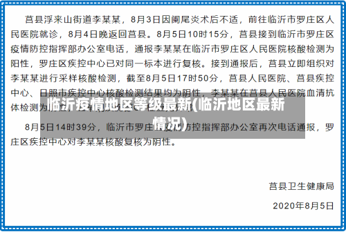 临沂疫情地区等级最新(临沂地区最新情况)