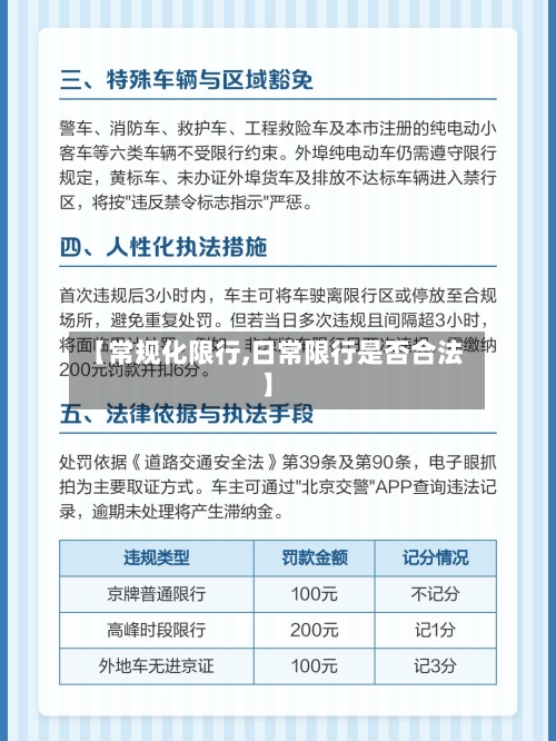 【常规化限行,日常限行是否合法】-第2张图片
