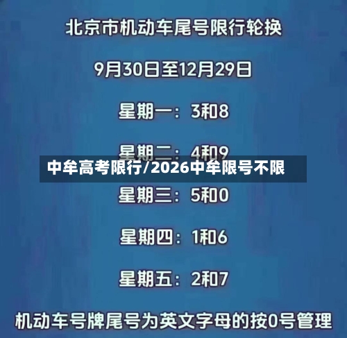 中牟高考限行/2026中牟限号不限-第2张图片