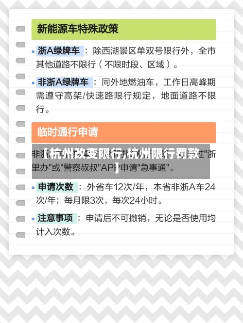 【杭州改变限行,杭州限行罚款】