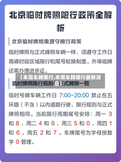 【本周车牌限行,本周车牌限行最新消息】-第2张图片
