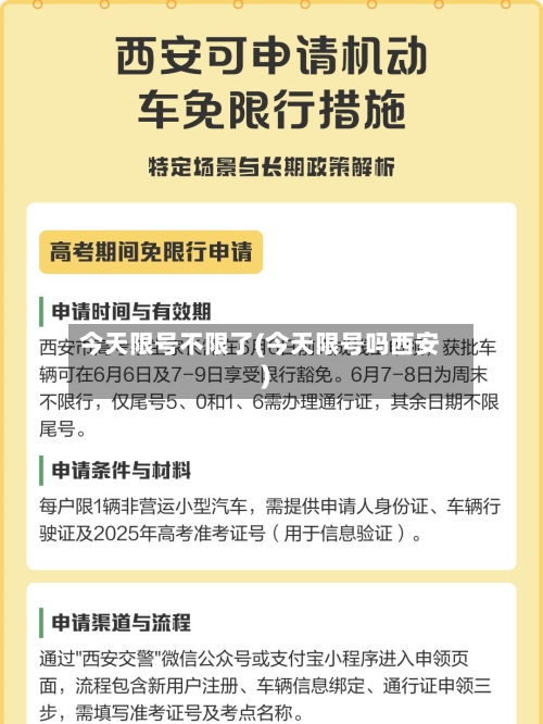 今天限号不限了(今天限号吗西安)