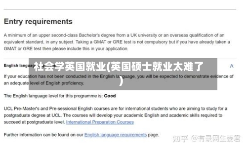 社会学英国就业(英国硕士就业太难了)