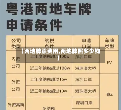 【两地牌照费用,两地牌照多少钱】-第3张图片