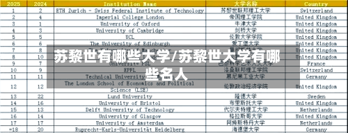 苏黎世有哪些大学/苏黎世大学有哪些名人