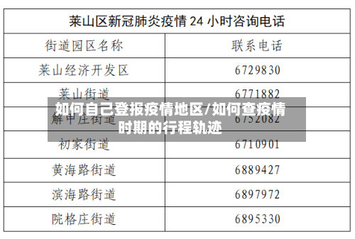 如何自己登报疫情地区/如何查疫情时期的行程轨迹