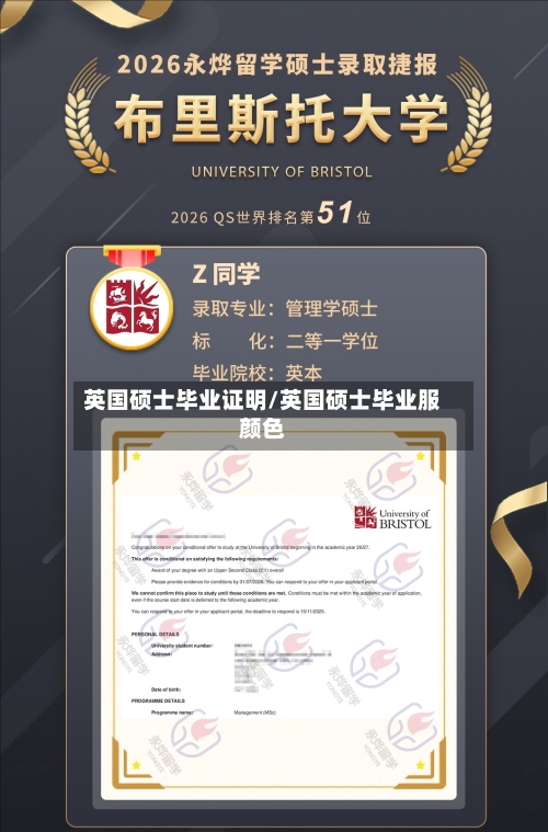 英国硕士毕业证明/英国硕士毕业服颜色