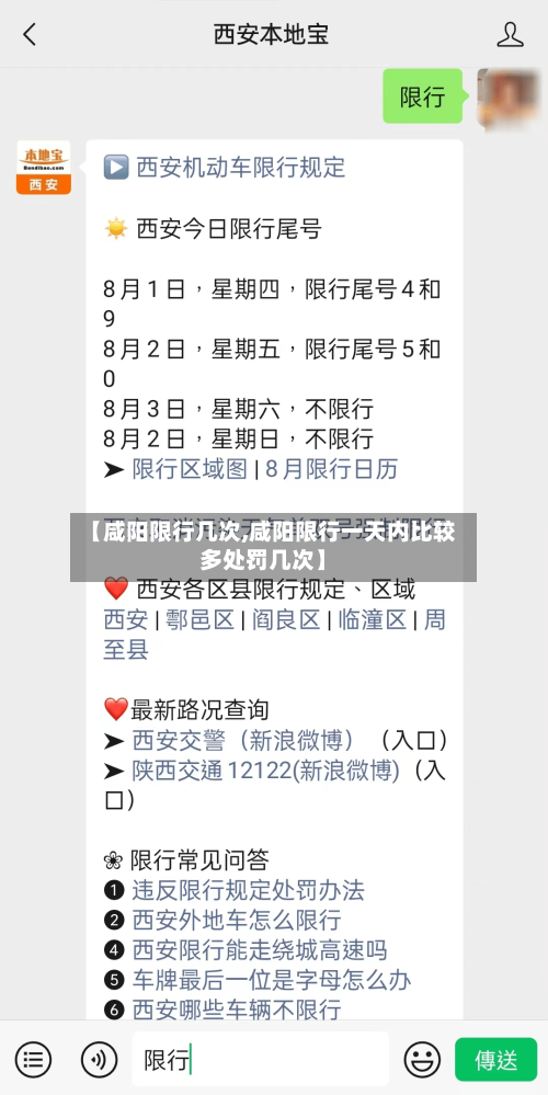 【咸阳限行几次,咸阳限行一天内比较多处罚几次】