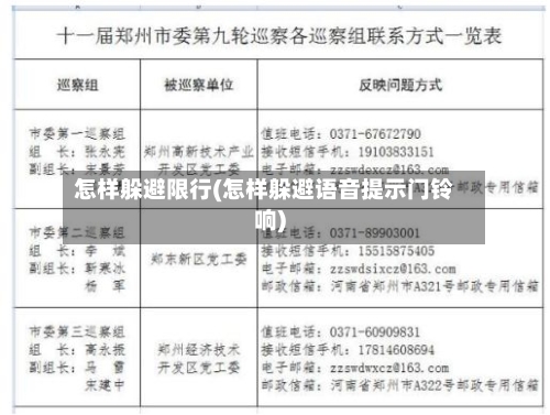 怎样躲避限行(怎样躲避语音提示门铃响)