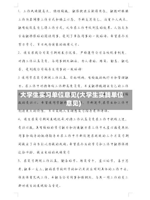大学生实习单位意见(大学生实践单位意见)-第3张图片