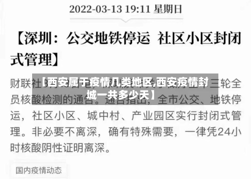 【西安属于疫情几类地区,西安疫情封城一共多少天】
