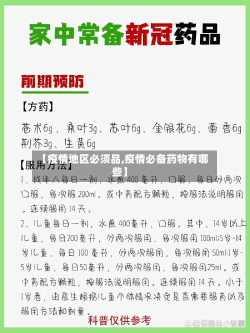 【疫情地区必须品,疫情必备药物有哪些】