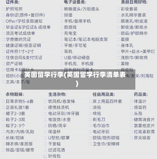 英国留学行李(英国留学行李清单表)-第3张图片