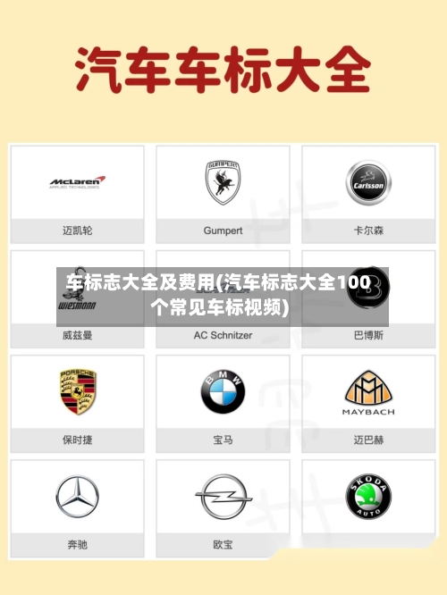 车标志大全及费用(汽车标志大全100个常见车标视频)