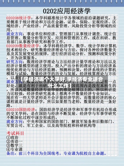【学经济哪个大学好,学经济专业适合什么工作】