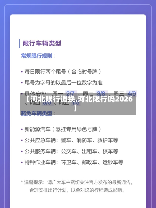 【河北限行调换,河北限行吗2026】